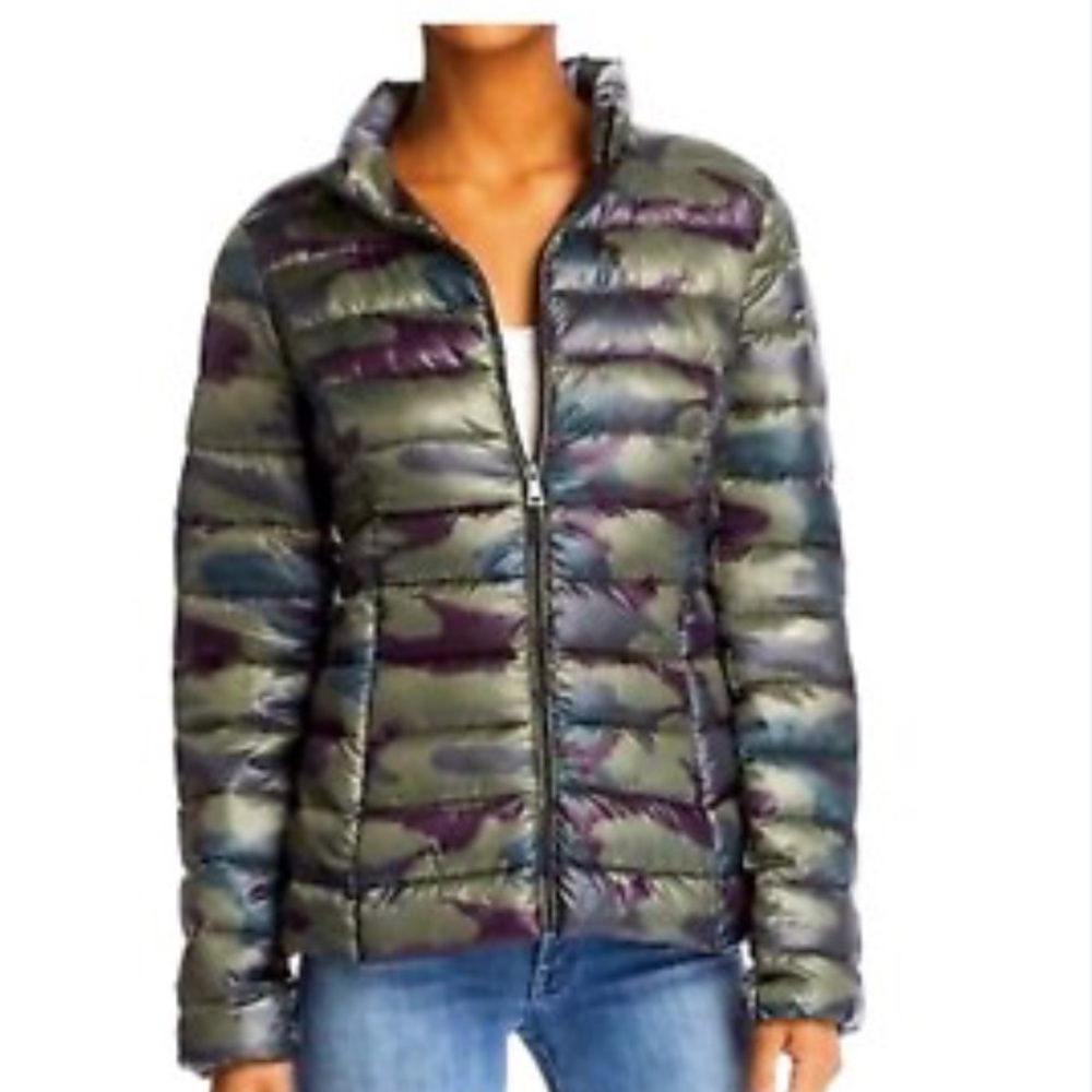 Bloomingdale's Green and Purple Puffer Jacket